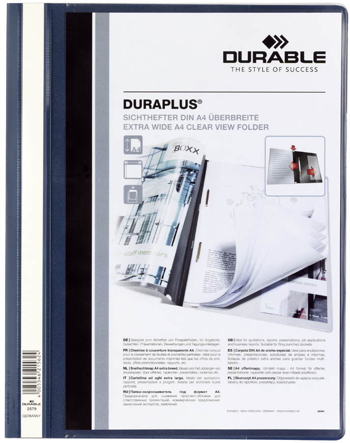 DURABLE Schnellhefter DURAPLUS, DIN A4, dunkelblau