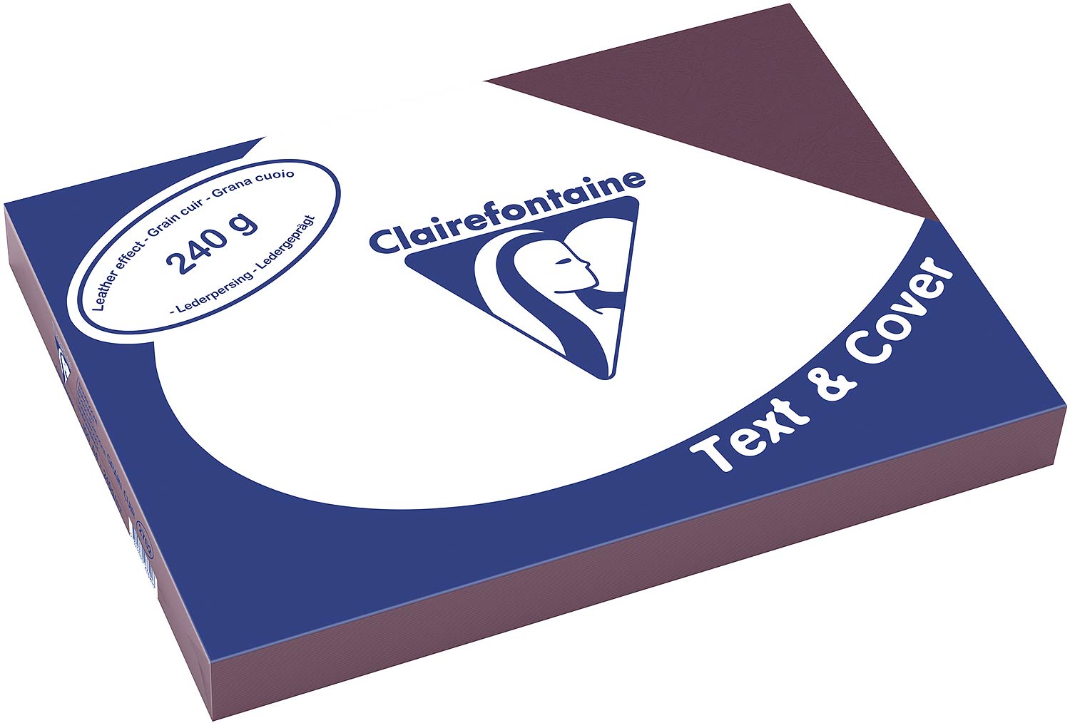 Clairefontaine Einbanddeckel, Lederstruktur, 240 g/m² - burgundrot - burgundrot