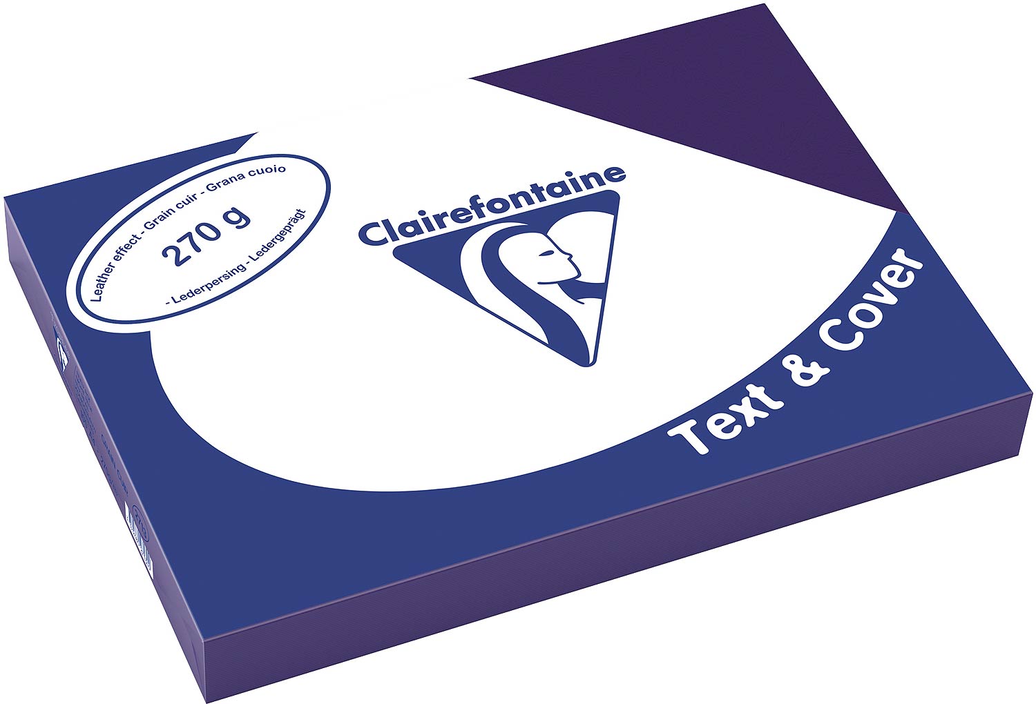 Clairefontaine Einbanddeckel, Lederstruktur, 270 g/m² - saphirblau - saphirblau