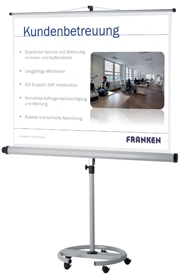 FRANKEN Stativ-Leinwand ´Mobil´, (B)2.000 x (H)2.000 mm