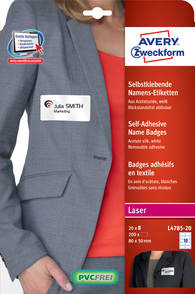 AVERY Zweckform Laser-Namens-Etiketten, 85 x 50 mm, oval