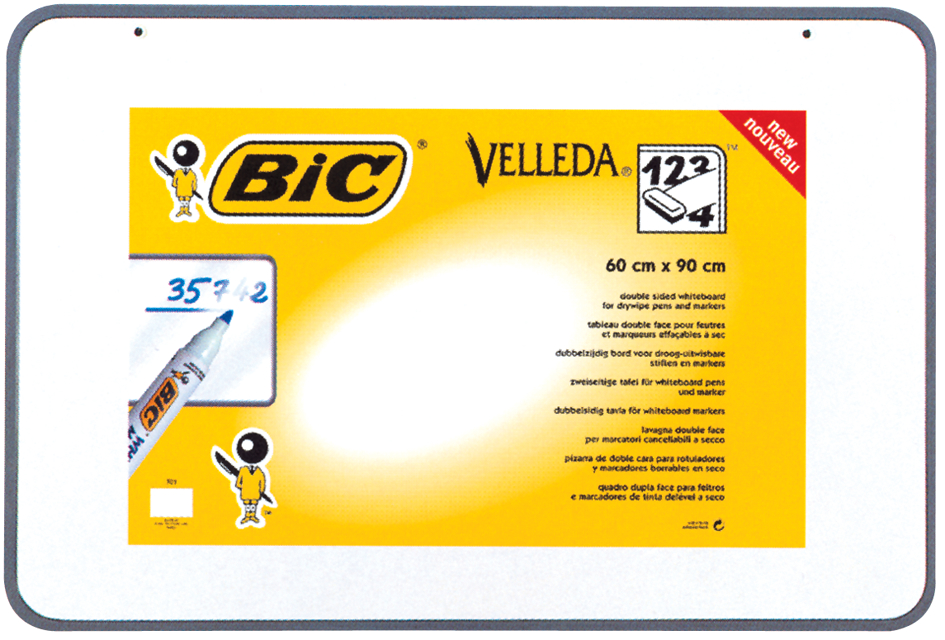 BIC Weißwandtafel Velleda, 2 Seiten, Maße: 440 x 550 mm