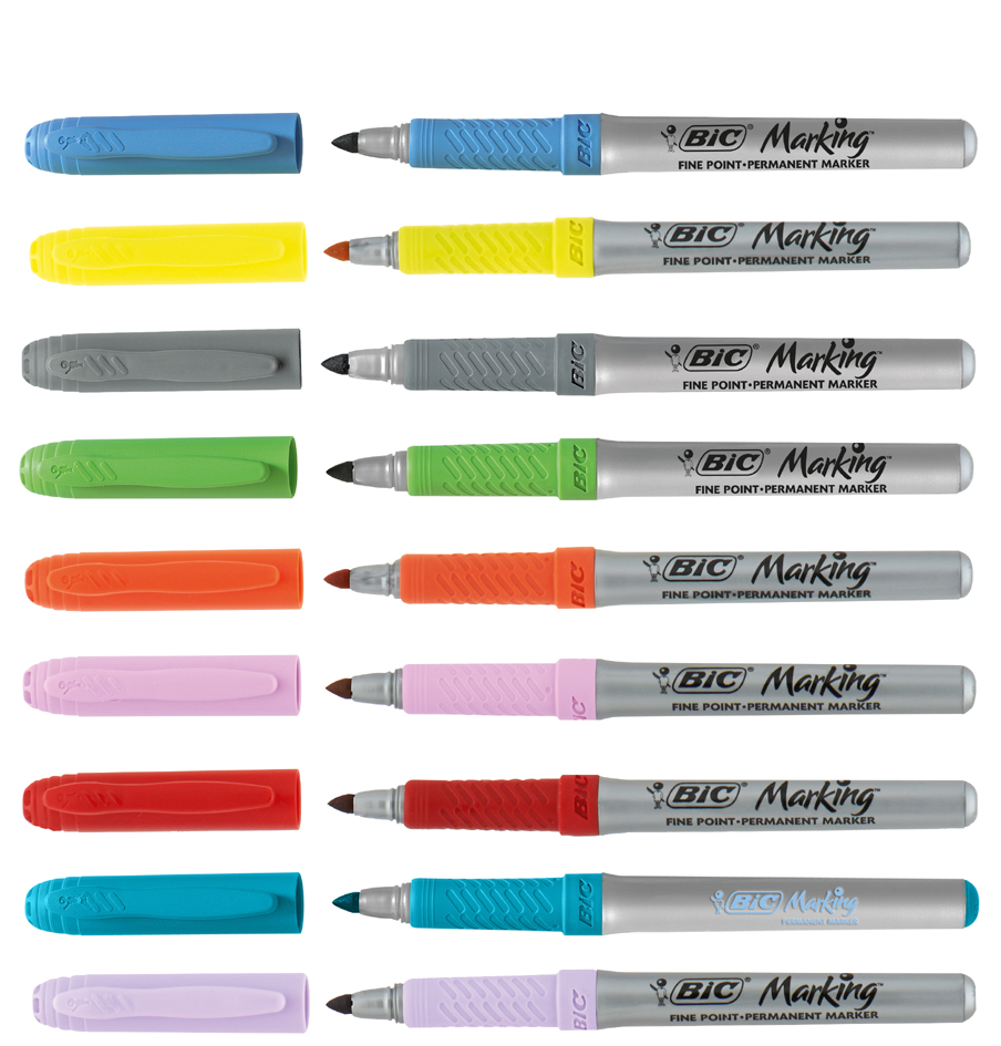 BIC Permanent-Marker Marking Color, im Köcher