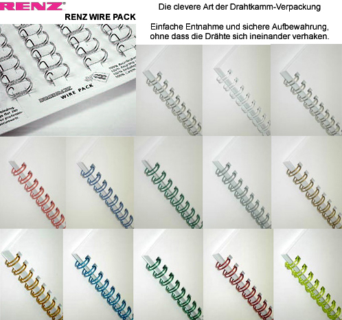 RENZ Drahtbinderücken, Teilung 3:1, 5.5 mm - weiss