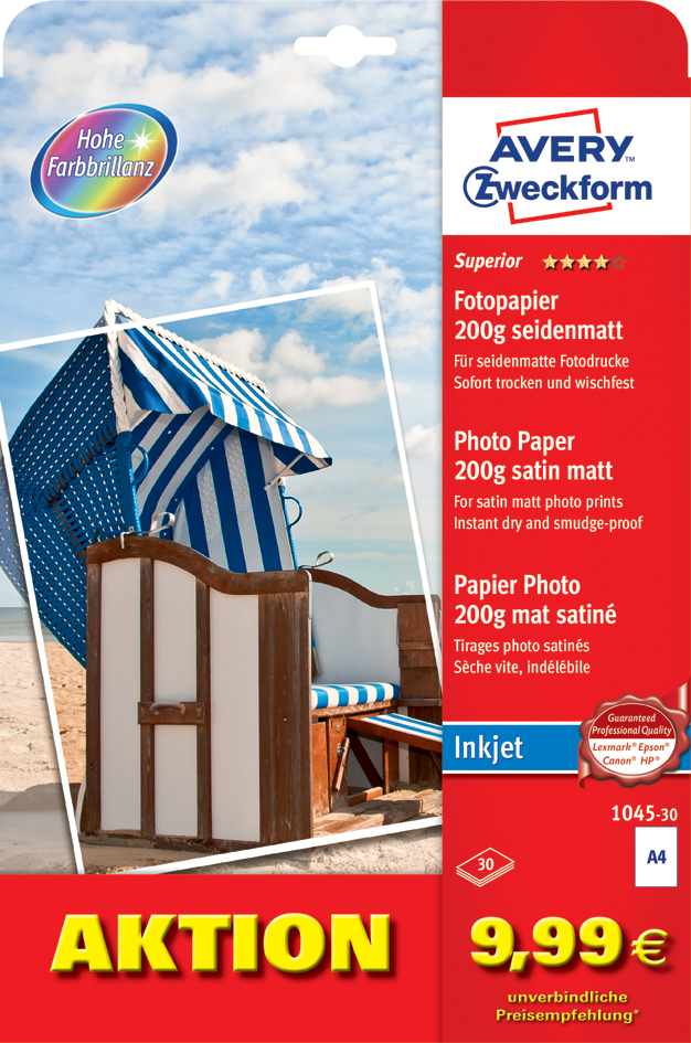 AVERY Zweckform InkJet-Photo-Papier A4, 200g, hochglänzend