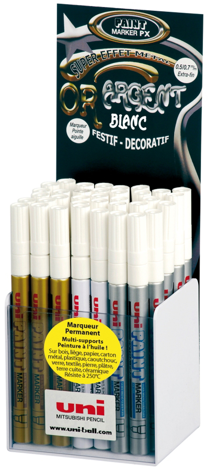 uni-ball Permanent-Marker PAINT (PX-203GSW/3D), 36er Display