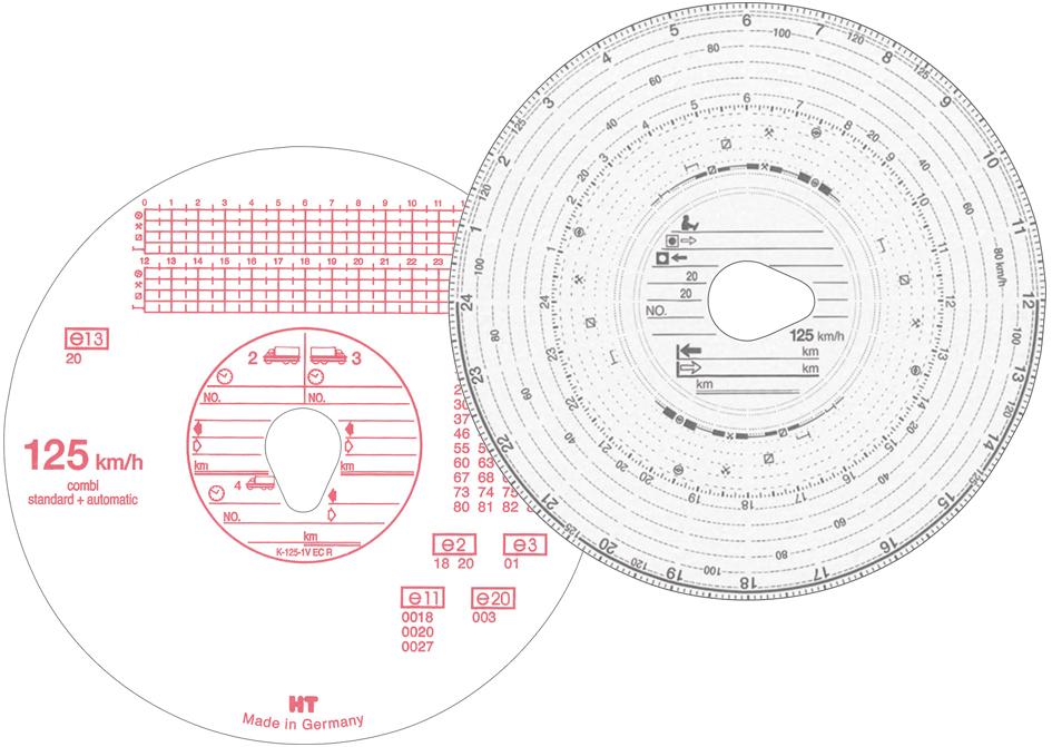 RNK Verlag Diagrammscheibe HAUG, 125 km/h, Kombi