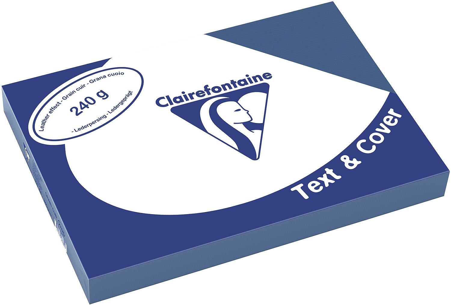 Clairefontaine Einbanddeckel, Lederstruktur, 240 g/m² - blau - blau