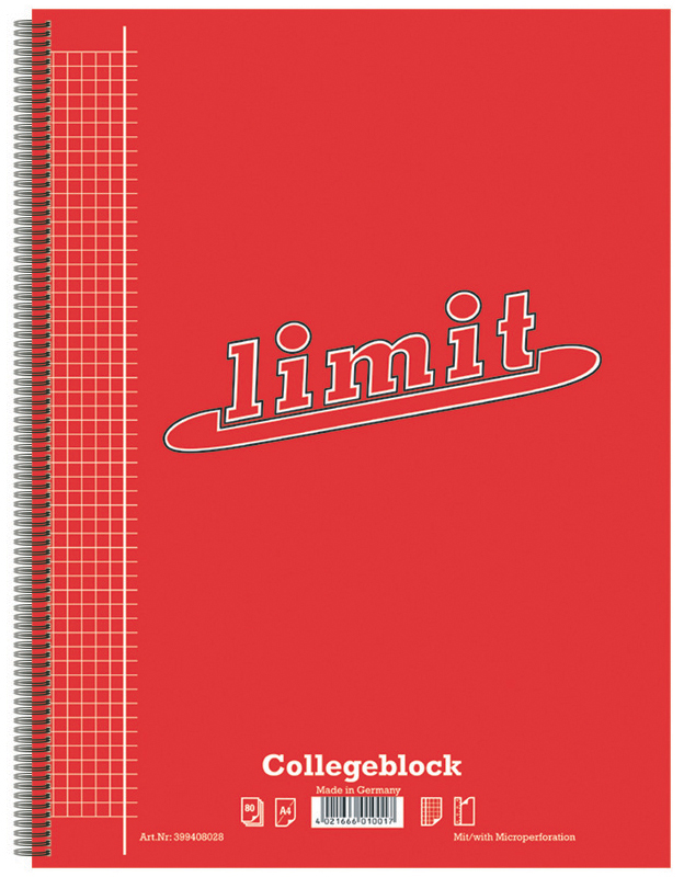 Limit Collegeblock, DIN A4, kariert, 80 Blatt