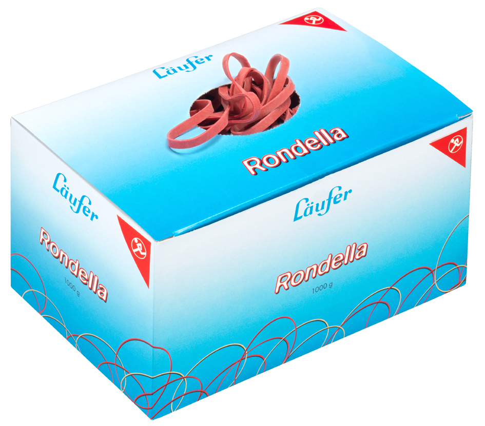 Läufer Gummibänder RONDELLA im Karton, 130 x 4 mm, 500 g