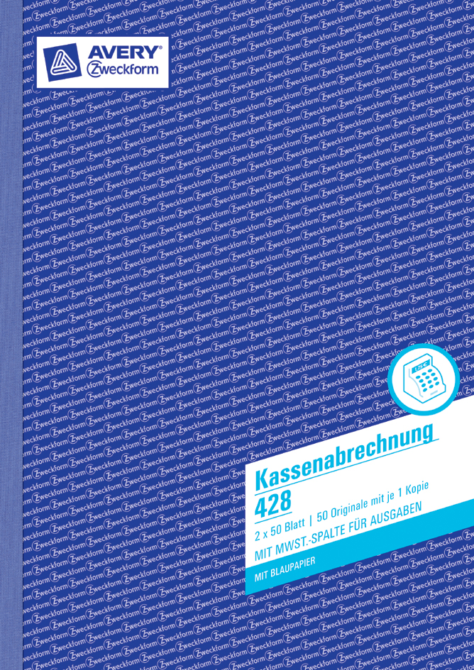 AVERY Zweckform Formularbuch ´Kassenabrechnung mit MwSt´, A4