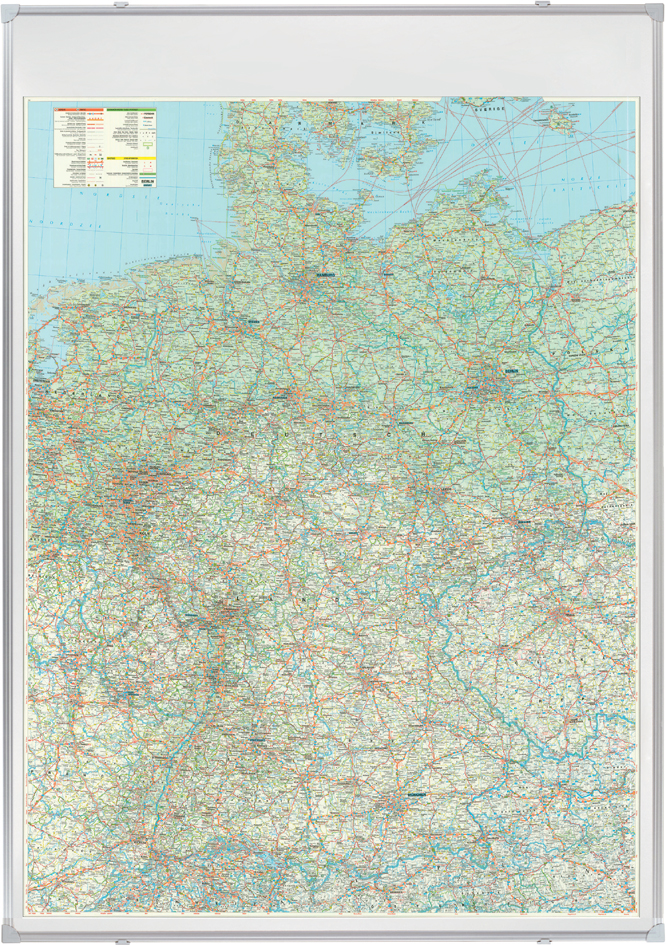 FRANKEN Deutschland Straßenkarte, magnethaftend