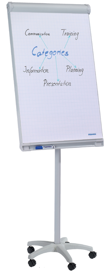 FRANKEN Flipchart Standard Mobil, 670 x 950 mm, hellgrau