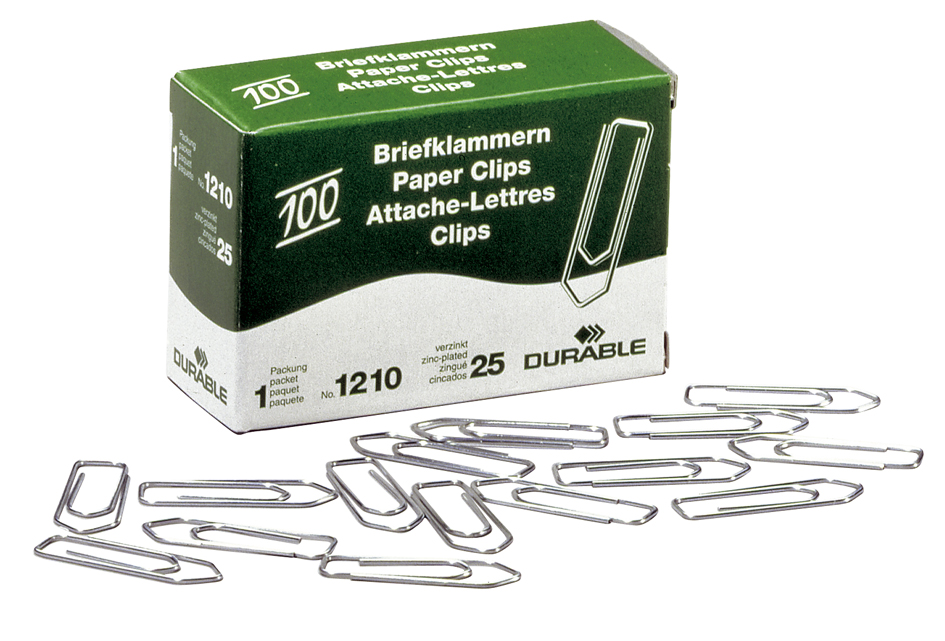 DURABLE Büroklammern, verzinkt, spitz, 32 mm