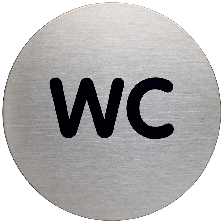 DURABLE Piktogramm ´WC´, Durchmesser: 83 mm, silber