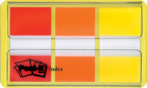 Post-it Haftstreifen Index, 25,4 x 43,2 mm, 3-farbig