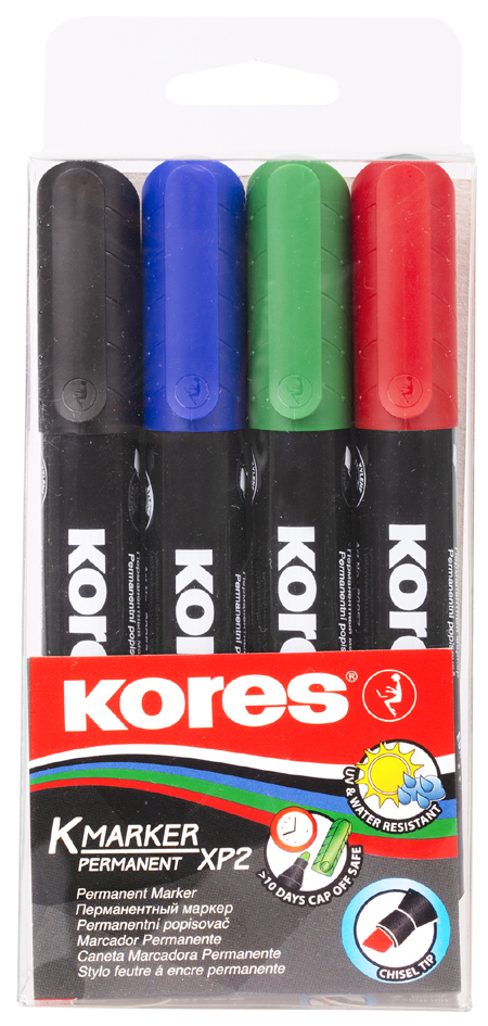 Kores Permanent-Marker ´K MARKER´, Keilspitze, 6er Etui