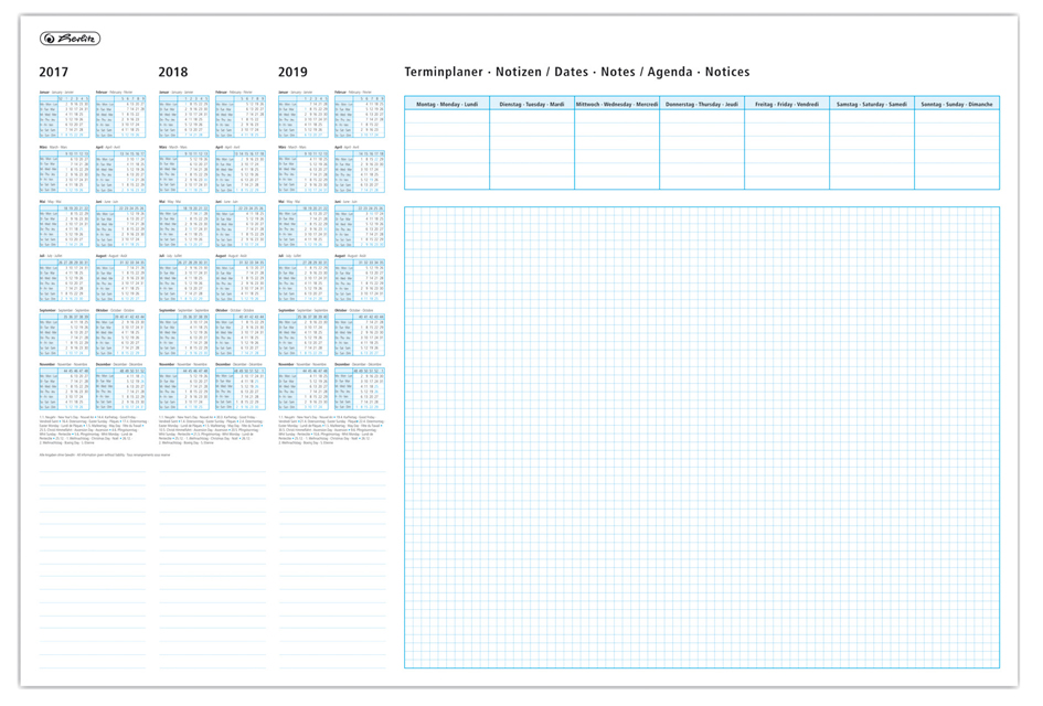 herlitz Schreibunterlage, Papier, 580 x 380 mm, 2-farbig