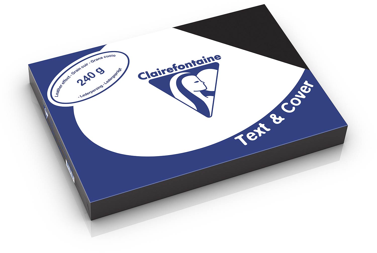 Clairefontaine Einbanddeckel, Lederstruktur, 240 g/m² - schwarz - schwarz