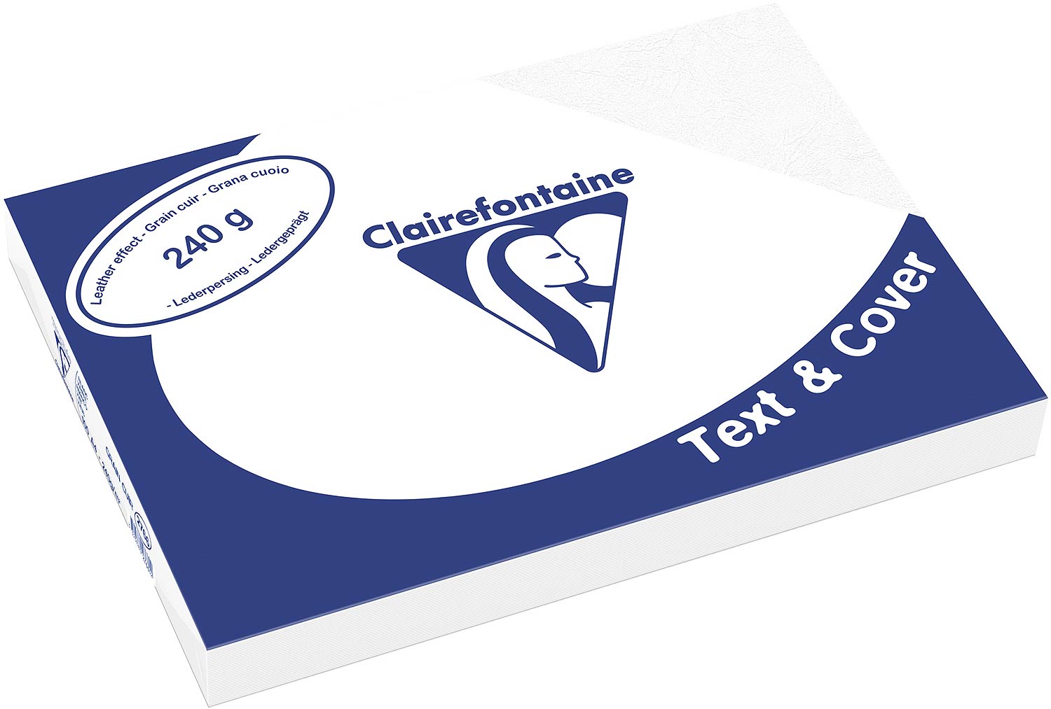 Clairefontaine Einbanddeckel, Lederstruktur, 240 g/m² - weiß