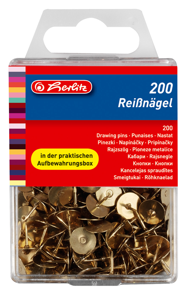 herlitz Reißnägel, messing, Durchmesser: 9,0 mm