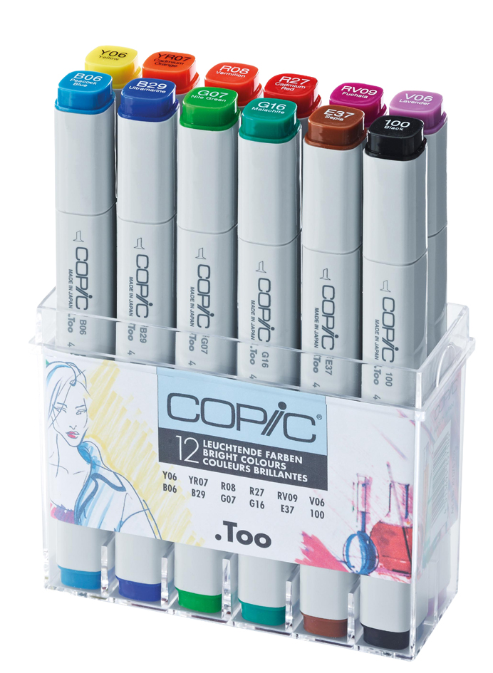 COPIC Profi Marker, 12er Set Leuchtfarben