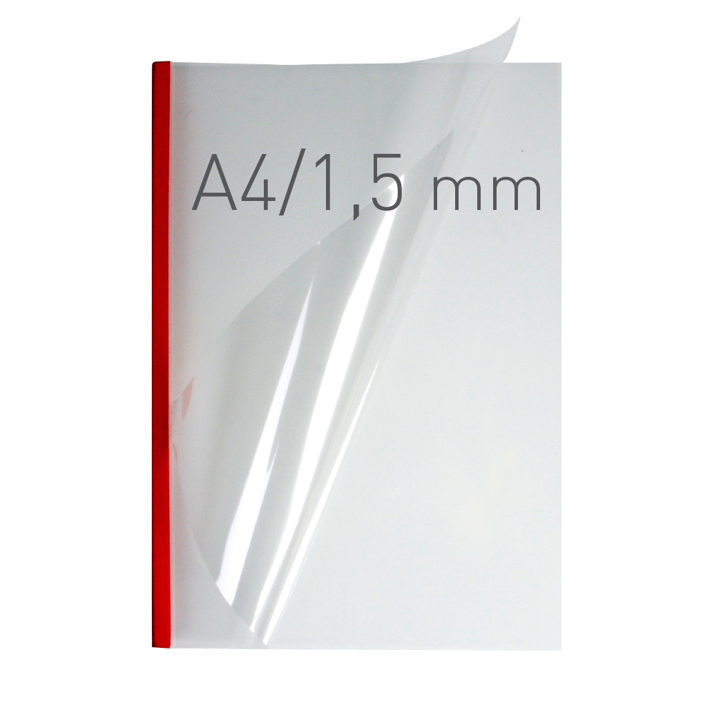 EasyCOVER A4 - PVC klar - 1,5 mm - rot - rot