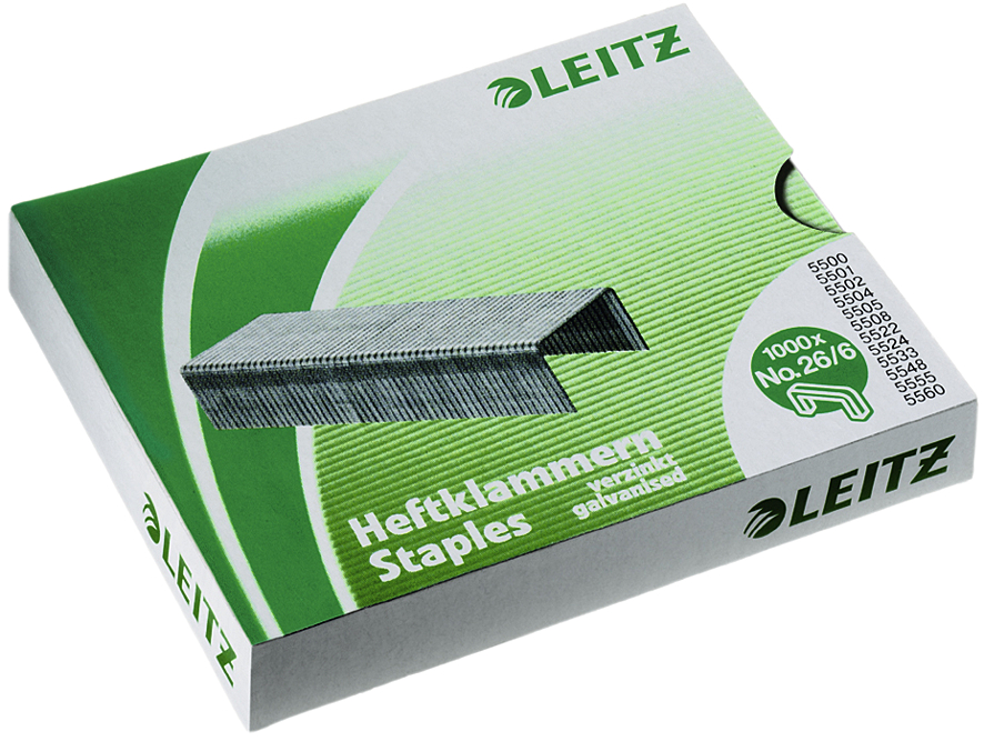 LEITZ Heftklammern 26/6, verzinkt, Großpackung