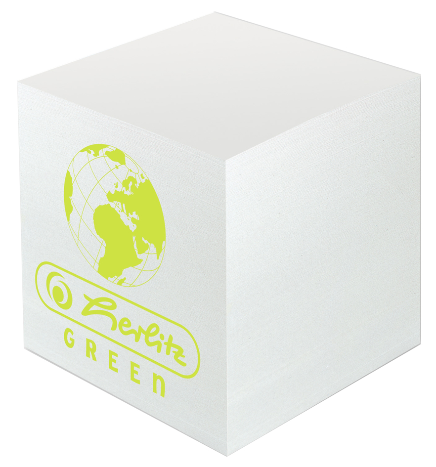 herlitz Zettelklotz Green, 90 x 90 mm, weiss, 80 g/qm