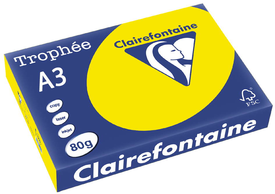 Clairefontaine Trophée Papier 2884C, A3, 80 g/m² - neongelb - neongelb