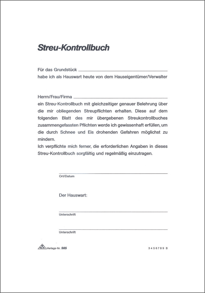 RNK Verlag Streu-Kontrollbuch, DIN A5