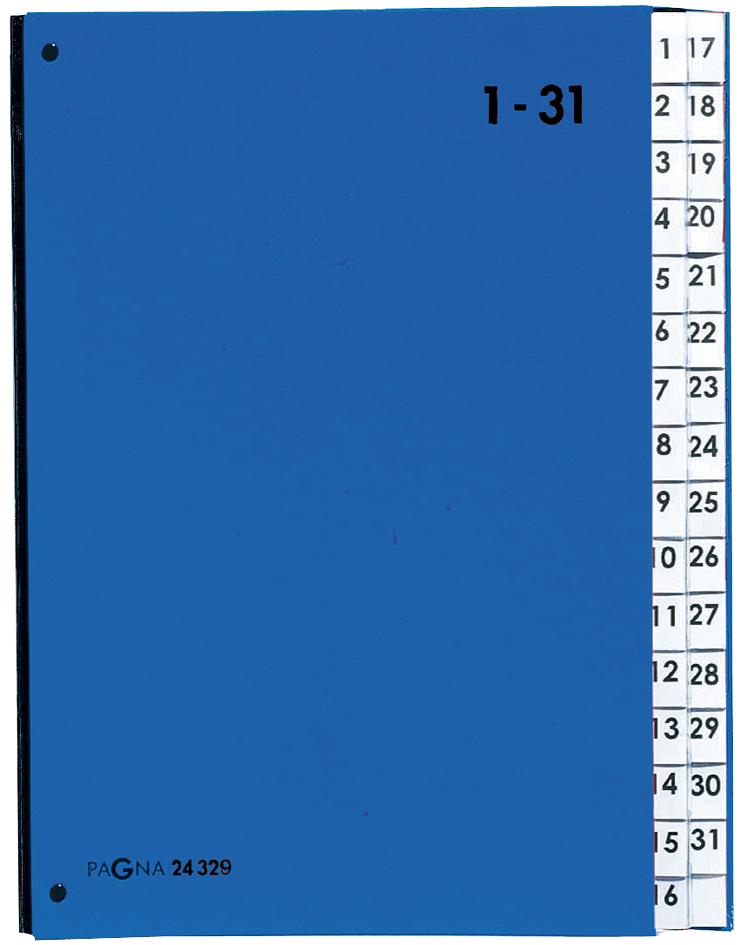 PAGNA Pultordner Color, DIN A4, 1 - 31, 31 Fächer, blau