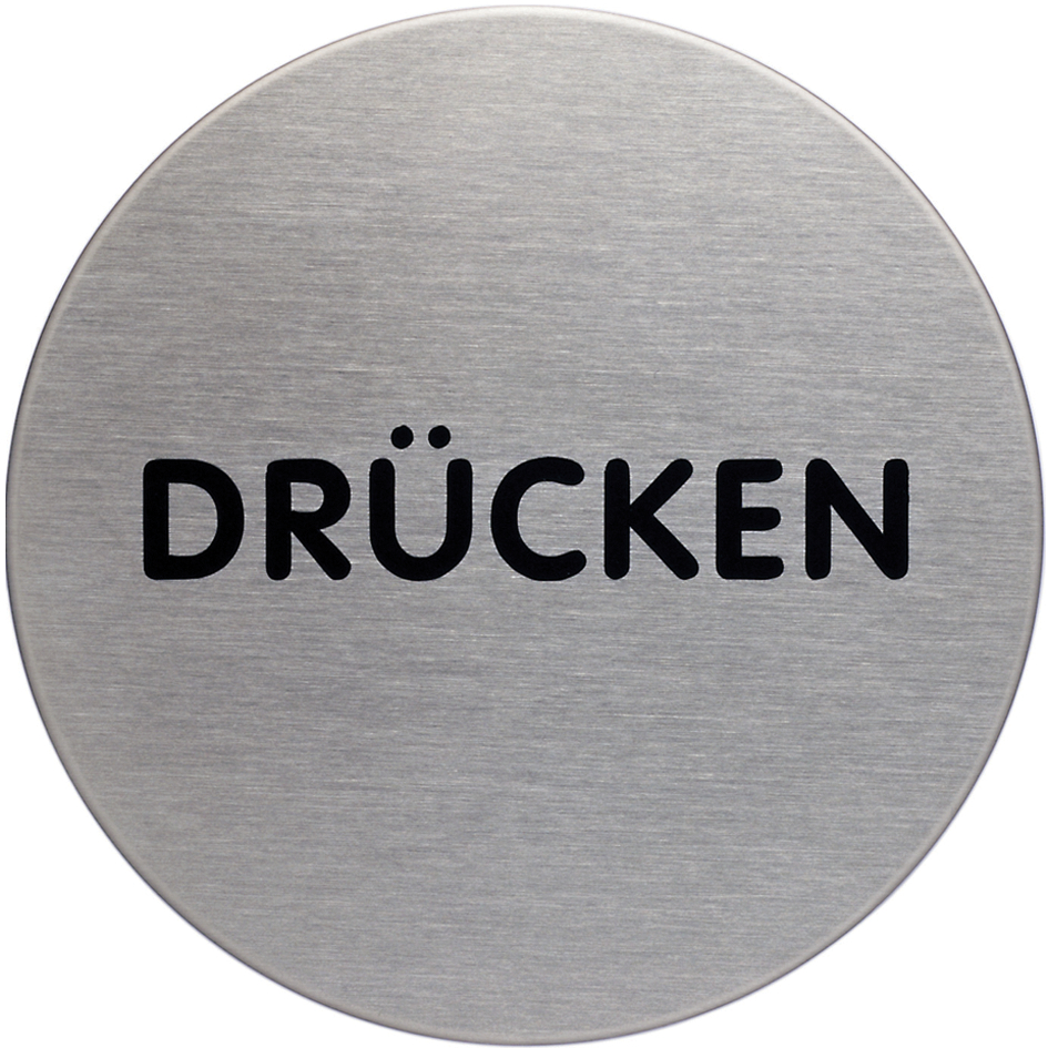 DURABLE Piktogramm ´Drücken´, Durchmesser: 65 mm, silber