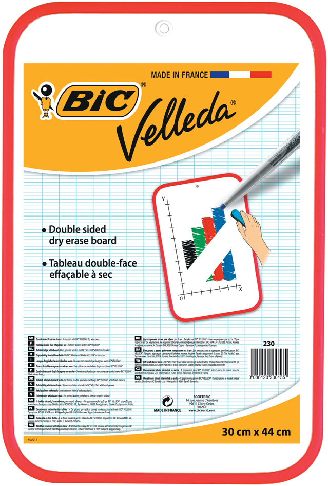 BIC Weißwandtafel Velleda, 2 Seiten, Maße: 440 x 550 mm