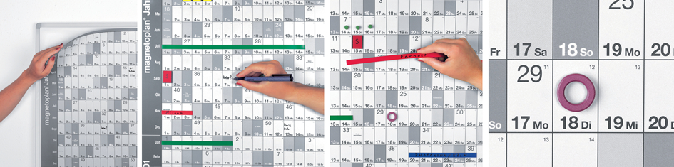 magnetoplan Jahresplaner mit Trägertafel, (B)841 x (H)594 mm