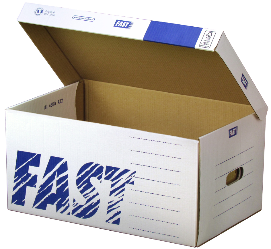 FAST Archiv-Klappdeckelbox Standard Container, aus Wellpappe