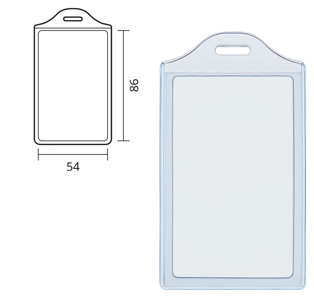 50 DUAL Kartenhalter für 2 Karten - weiches PVC - Hochformat