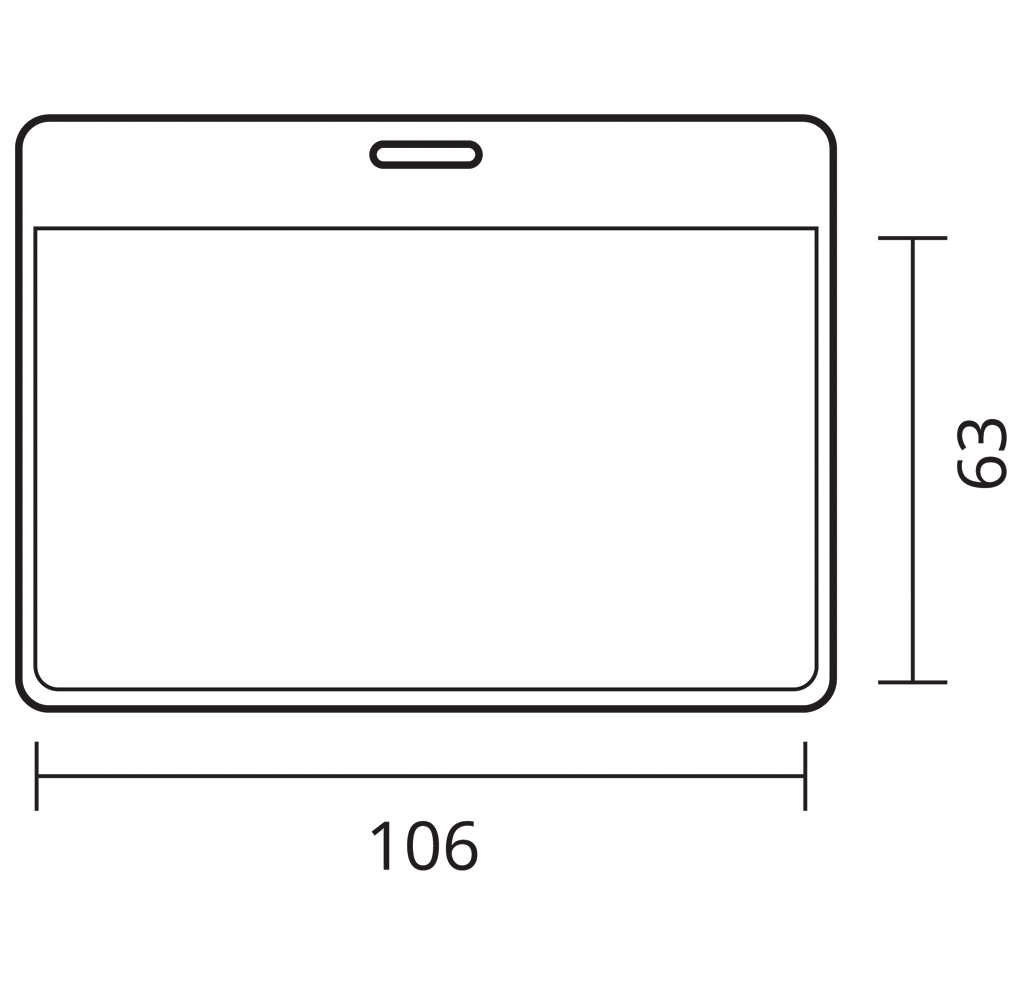 Ausweishülle für Namensschild aus PVC 78x110mm, oben offen