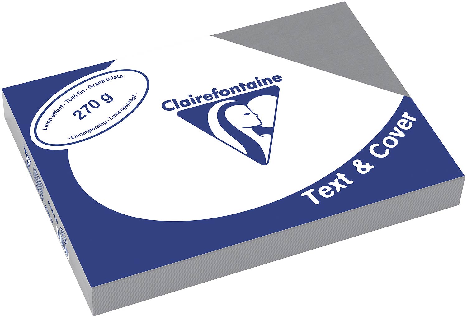 Clairefontaine Einbanddeckel, Leinenstruktur, 270 g/m² - ardennengrau - ardennengrau