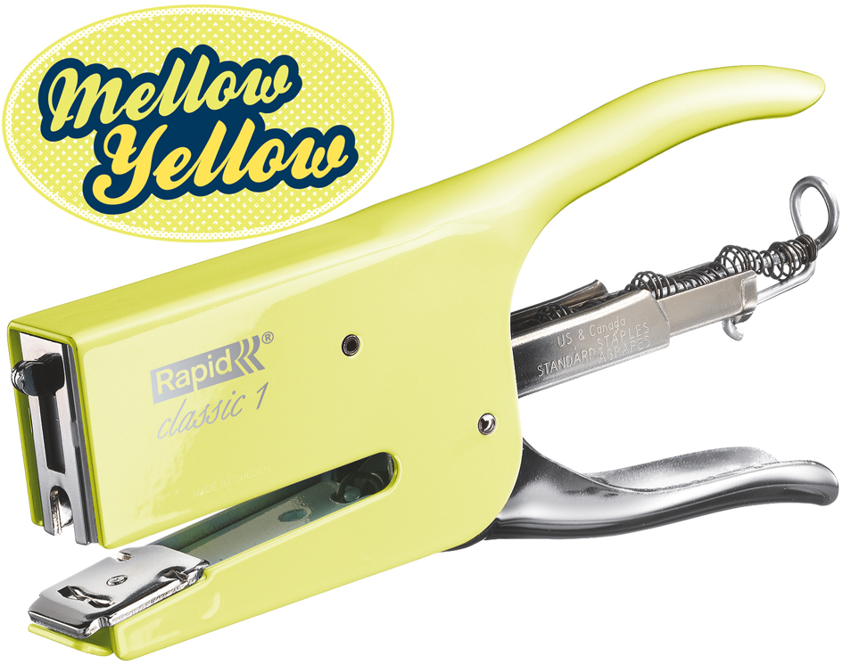 Rapid Heftzange Classic K1 Retro Mellow Jellow, hellgelb