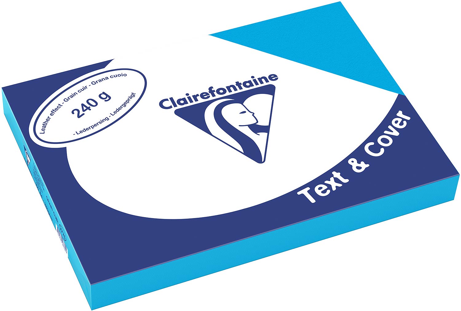 Clairefontaine Einbanddeckel, Lederstruktur, 240 g/m² - lazurblau - lazurblau