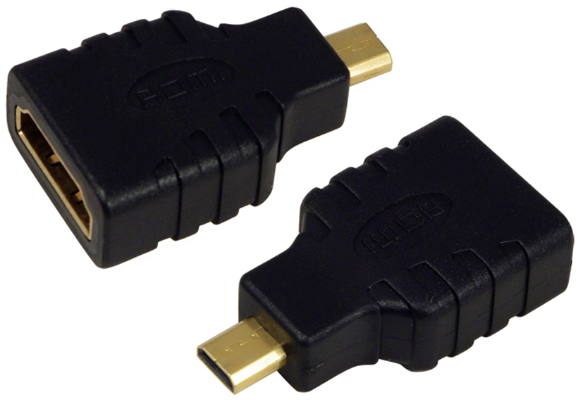 LogiLink Mini Adapter, HDMI Kupplung - HDMI Stecker, 19 Pol