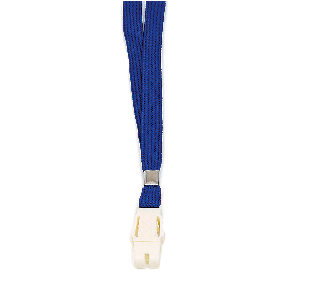 Lanyard Umhängeband mit Langloch-Clip - blau