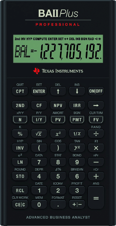 TEXAS INSTRUMENTS Finanzrechner TI-BA II Plus professionell