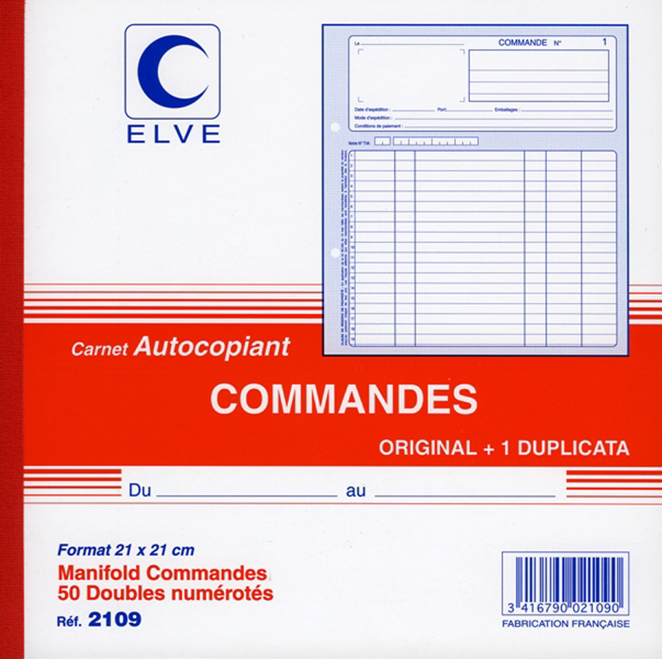 ELVE französisches Formularbuch ´Commandes´, 210 x 148 mm