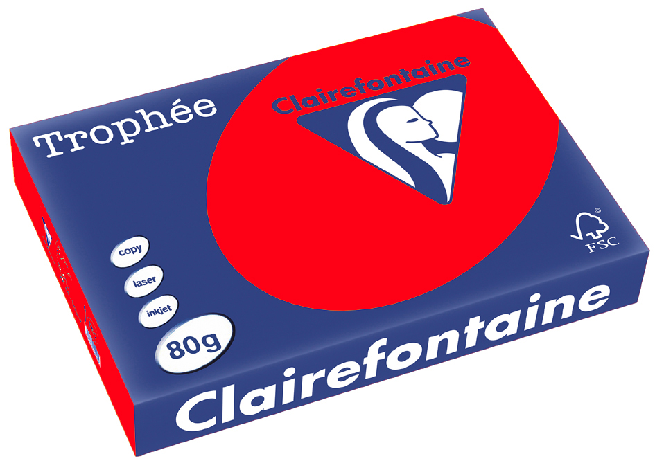 Clairalfa Trophée 8175C, A4, 80 g/m² - korallenrot - korallenrot