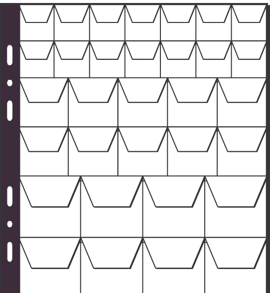 PAGNA Münzhüllen, 30 Fächer à 35 x 35 mm, 215 x 235 mm
