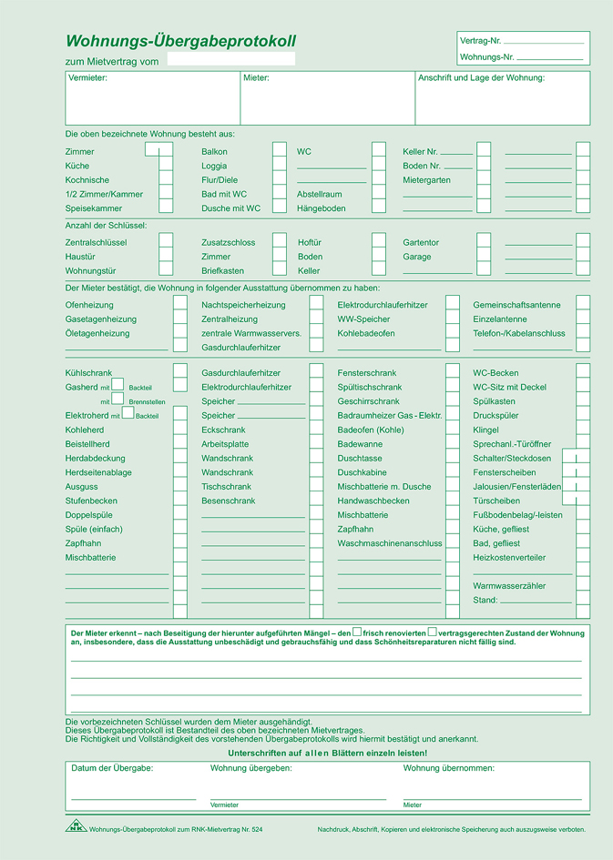 RNK Verlag Vordruck ´Universal-Mietvertrag für Wohnungen´
