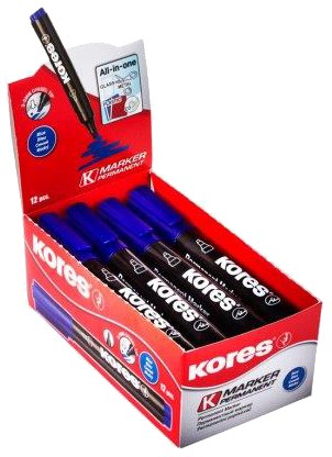 Kores Permanent-Marker ´K MARKER´, Keilspitze, blau