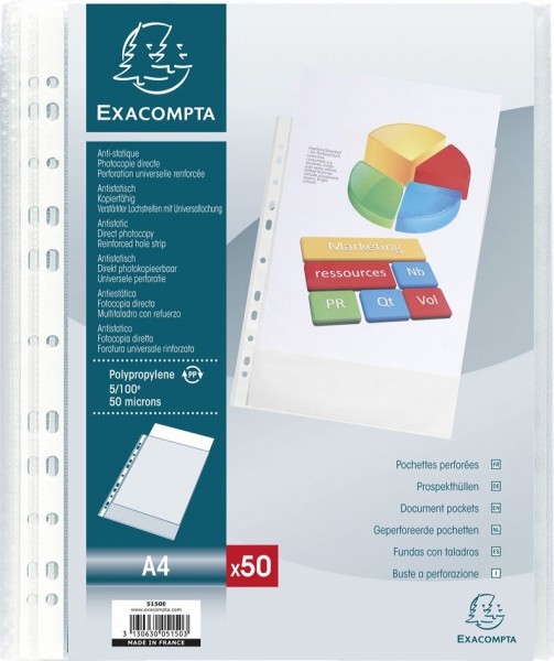 EXACOMPTA Prospekthülle, DIN A4, genarbt transparent